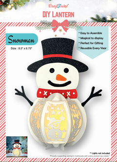 CrafTreat Lanternes en papier à monter soi-même - Bonhomme de neige-1