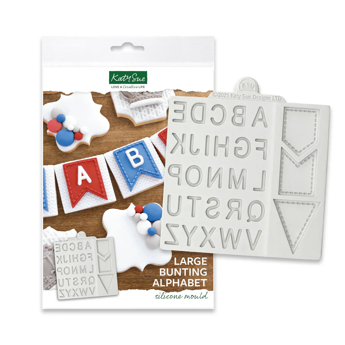 Large Bunting Alphabet Silicone Mould-2