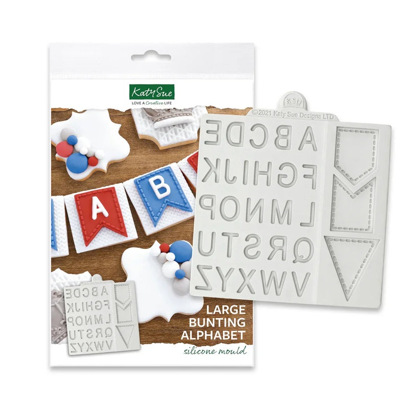 Large Bunting Alphabet Silicone Mould-2