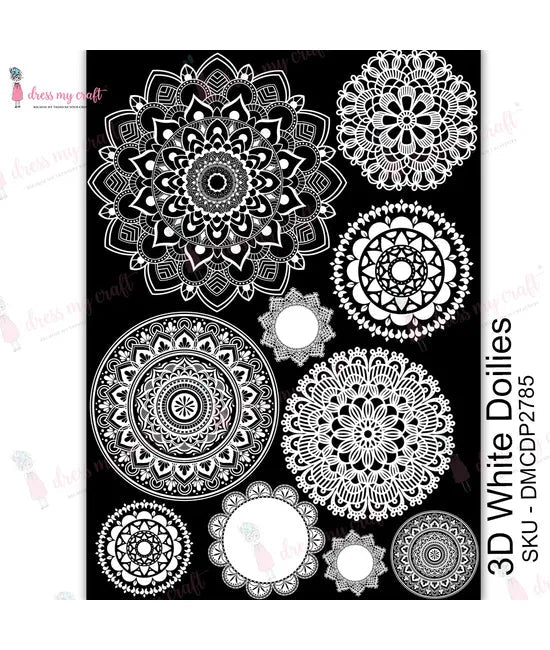 Dress My Craft Transfer Me -3D White Doilies-1