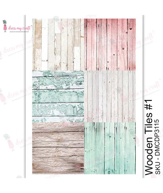 Dress My Craft Transfer Me - Wooden Tiles #1-1