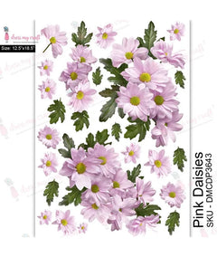 Dress My Craft Transfer Me - Pink Daisies (12.5"x18.5")-1
