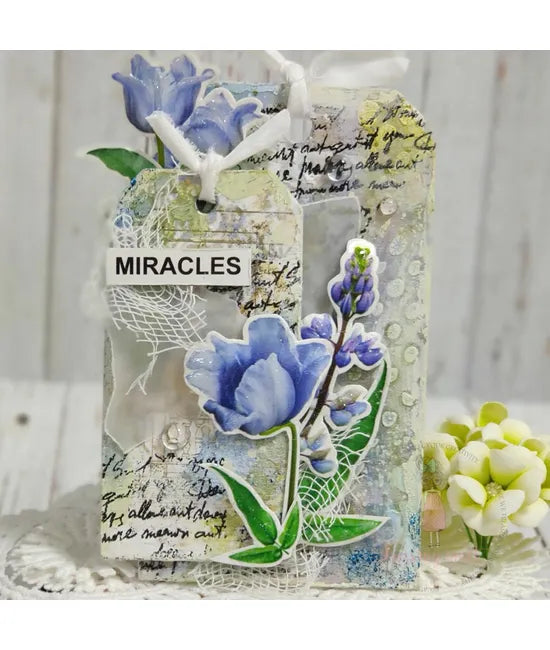 Dress My Craft Transfer Me - Blue Tulips Flowers-2
