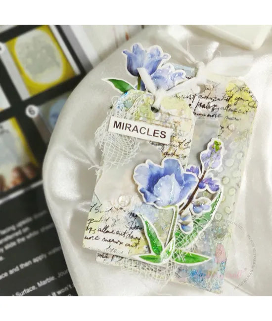Dress My Craft Transfer Me - Blue Tulips Flowers-3