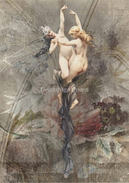 Dainty and the Queen - The Two Graces A4 Rice Paper - 5 Sheets-1