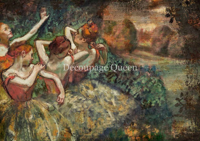 Degas Four Dancers A4 Rice Paper - 5 Sheets-1