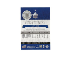 Dave Reid Autographed 2017 Upper Deck Toronto Maple Leafs Centennial #36 Hockey Card-2