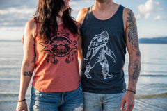 SASQUATCH- Mens Eco Tank - Heather Charcoal-2