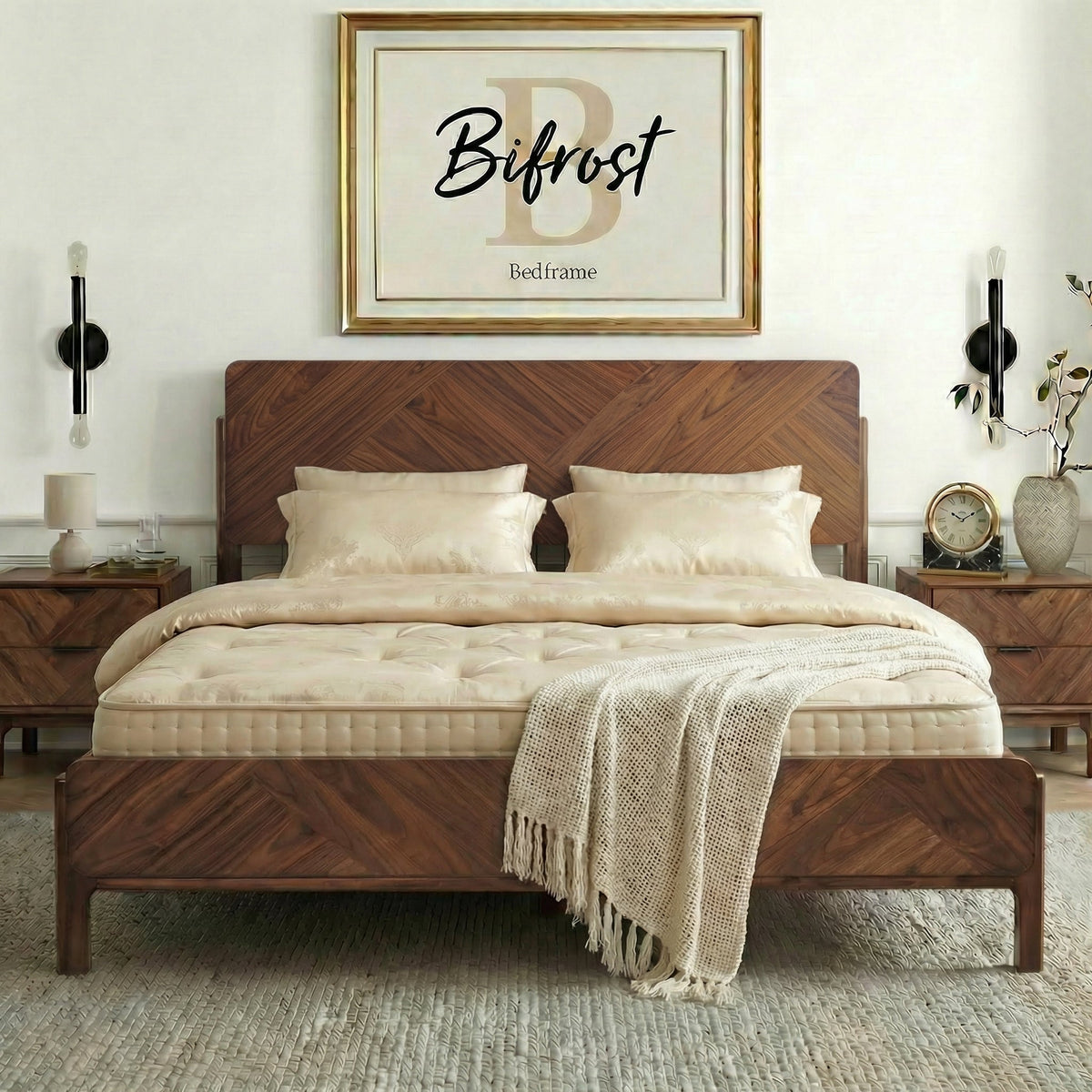 Estructura de cama de madera maciza Bifrost-13