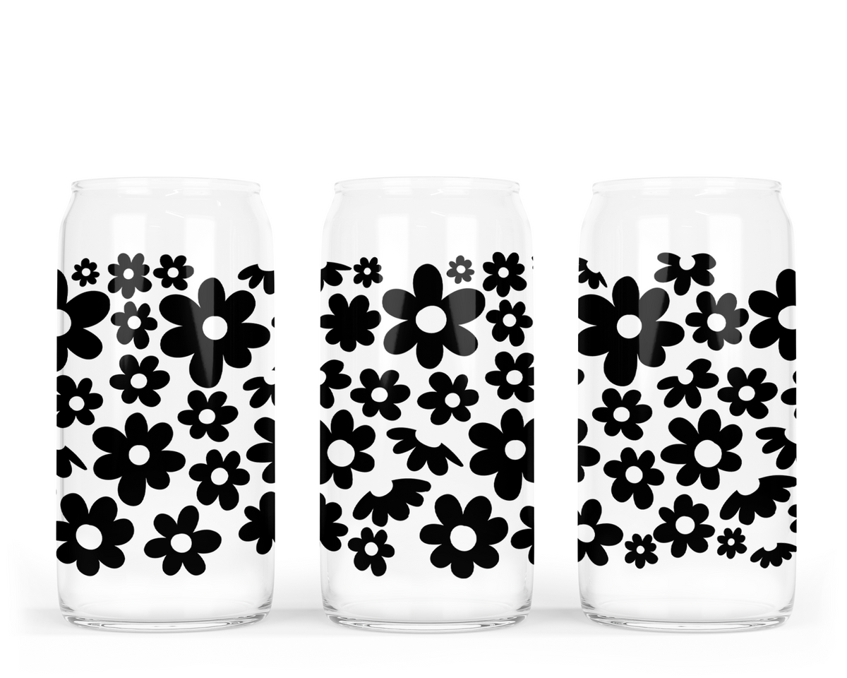 Daisys Glass Can with Bamboo Lid-2
