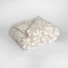 Daisy Print Blushing Beige and White Extended Throw-8