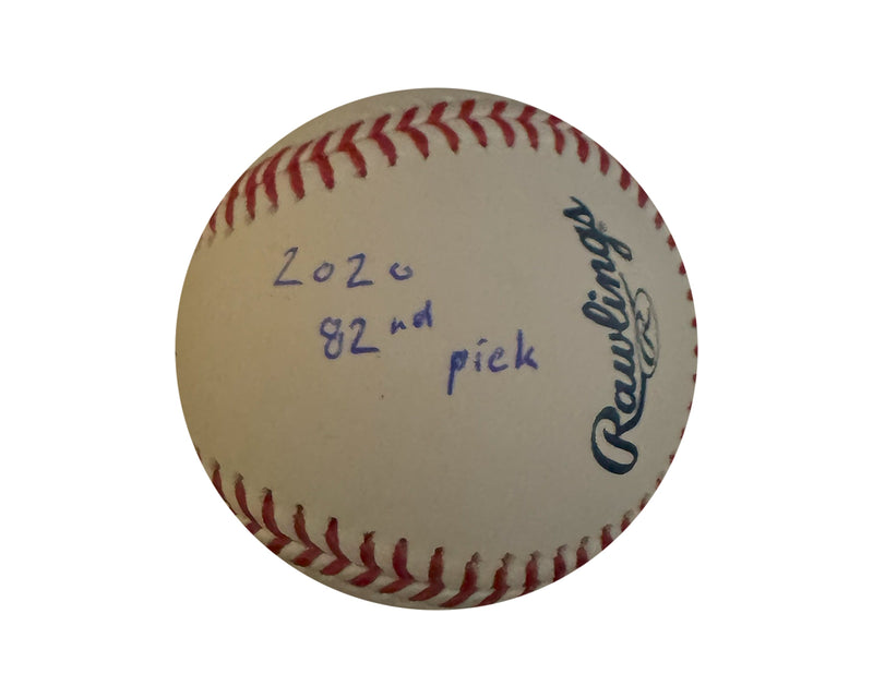 David Calabrese Autographed Rawlings Official Major League Baseball Inscribed "2020 82nd Pick"-2