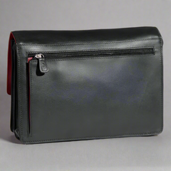 Derek Alexander Half Flap Organizer Leather Messenger Crossbody Bag-6