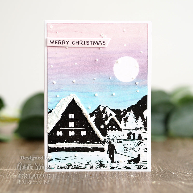 Creative Expressions Designer Boutique Collection Happy Holidays DL Pre Cut Rubber Stamp-3