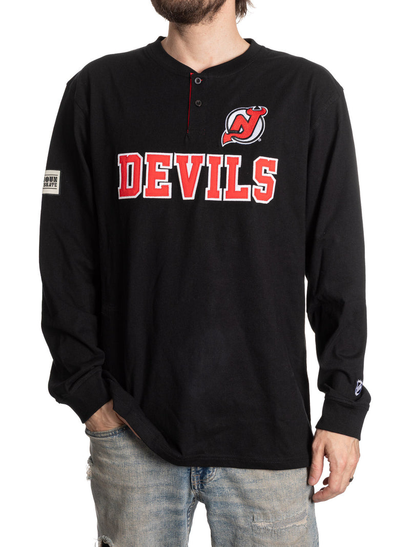 New Jersey Devils Long Sleeve Henley-1
