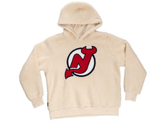 New Jersey Devils Ladies Sherpa Hoodie with Premium Chenille Logo-3