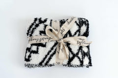 Black & White Diamond Tile Lovey Baby Blanket-2