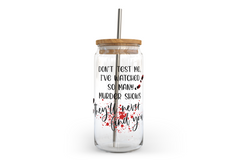 Don't Test Me Glass Can with Bamboo Lid-1