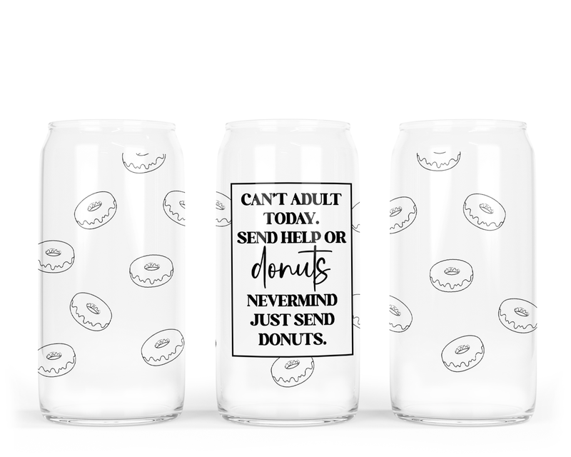 Donuts Glass Can with Bamboo Lid-1