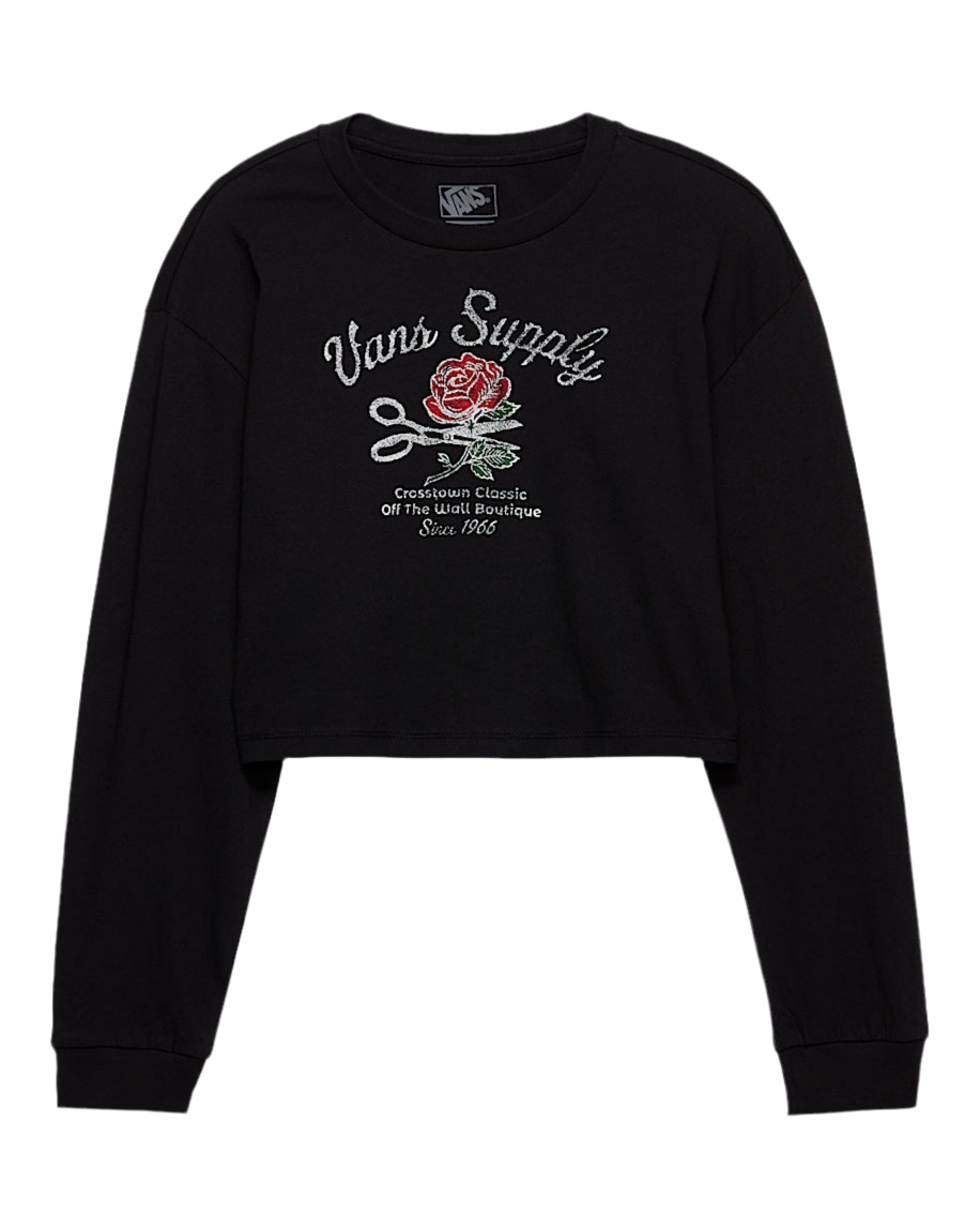 Vans 'Supply Boutique Crop Top' L/S - Black (Women's)-1
