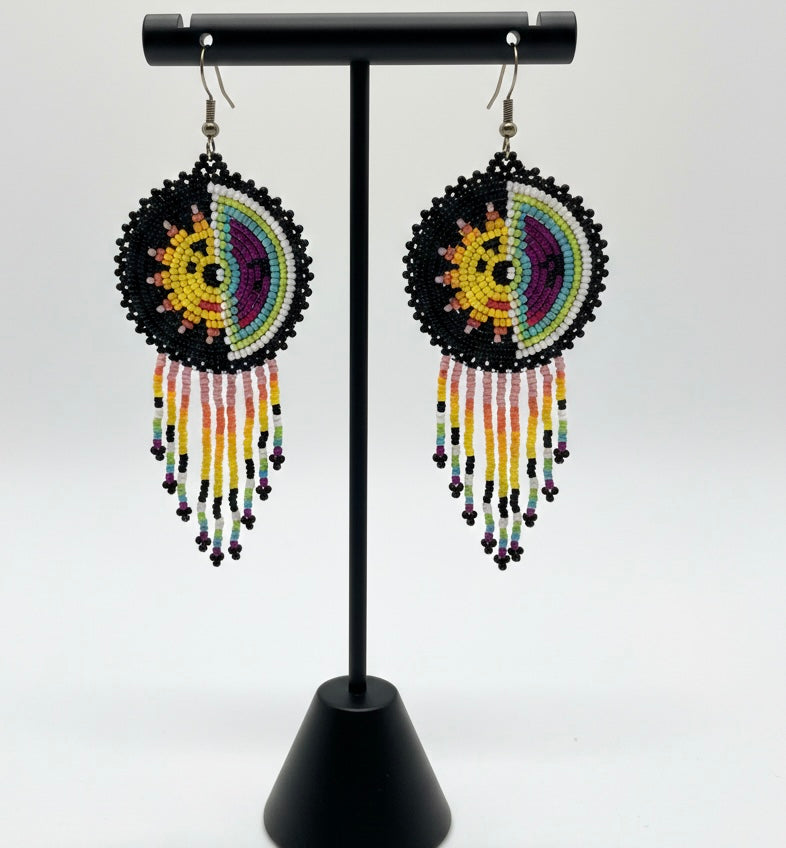 Black Sun & Moon Beaded Fringe-4