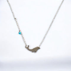Whale Stainless Steel Necklace Pendants With Long Chain-2