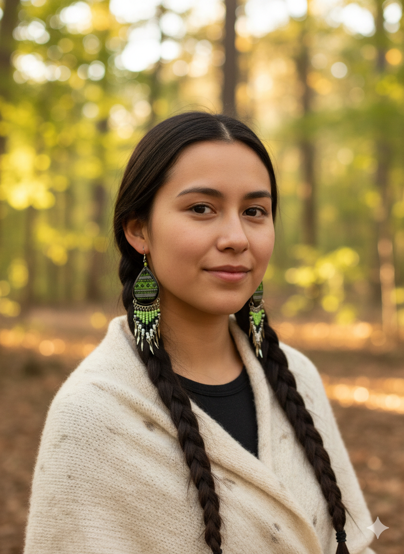 Green Southwestern Earrings-1