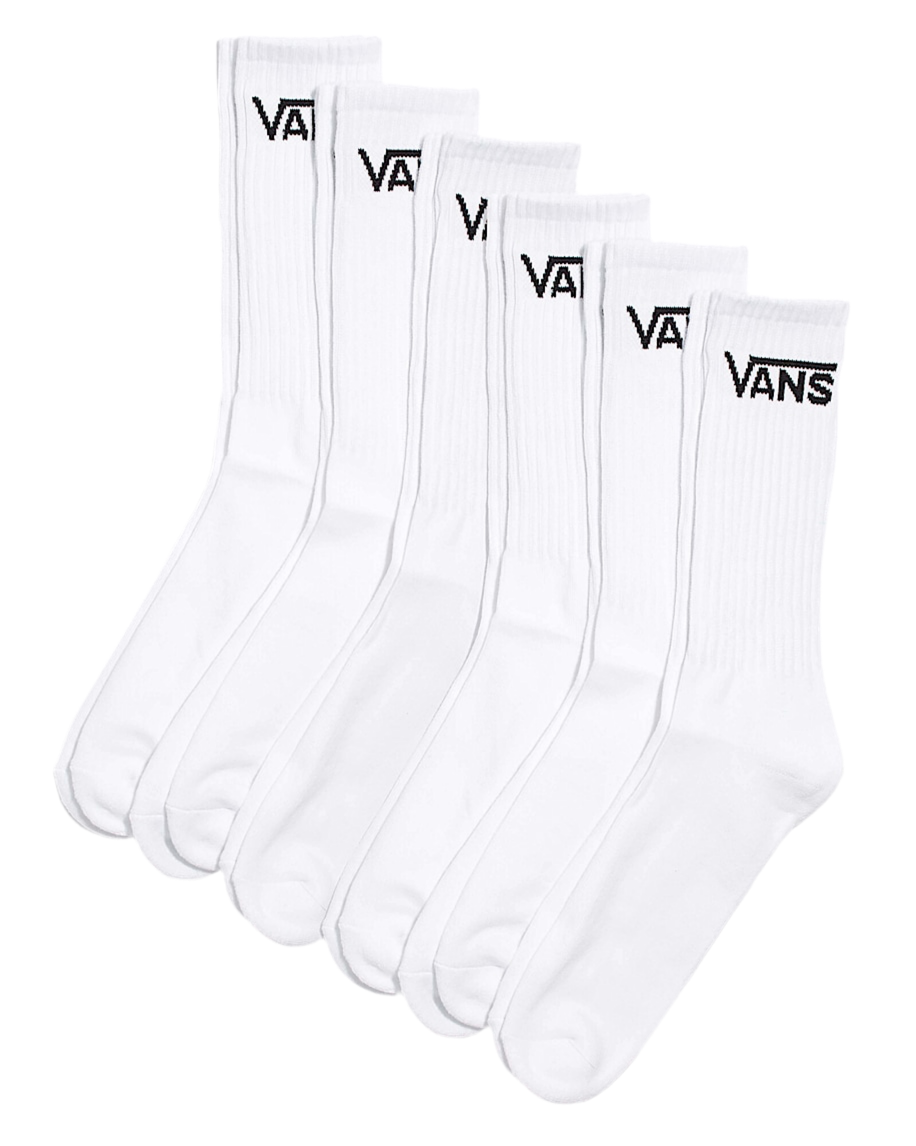 Vans 'Classic Crew' Socks - White (6 pack)-1