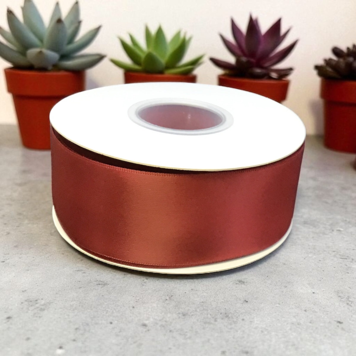 Satin Ribbon Double Face- Maroon #789 -3.8 cm Wide-1