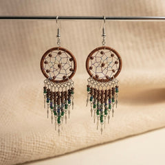 Brown/ dark green Dreamcatcher Dangles-2