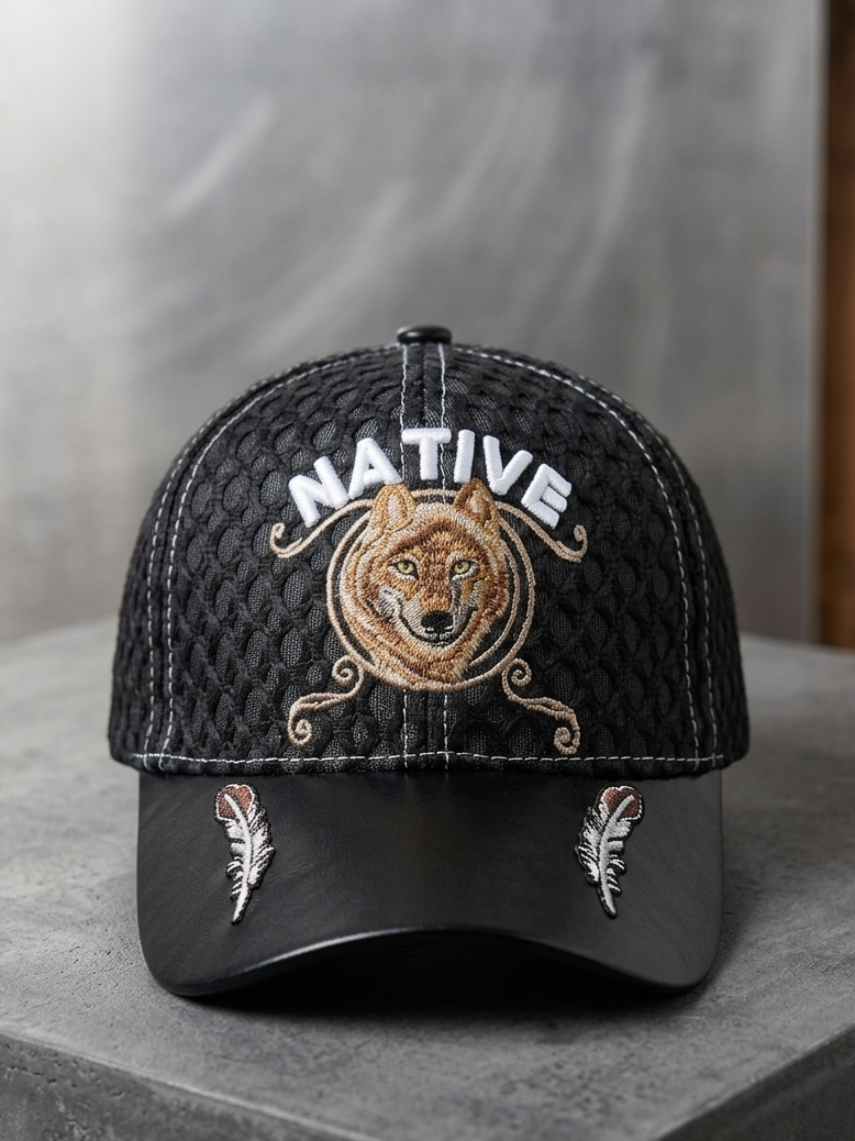 Brown Wolf Native Cap