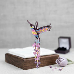 Purple Beaded Humming Bird-4