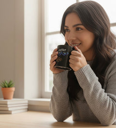 Southwestern Style Black Ceramic mug-2