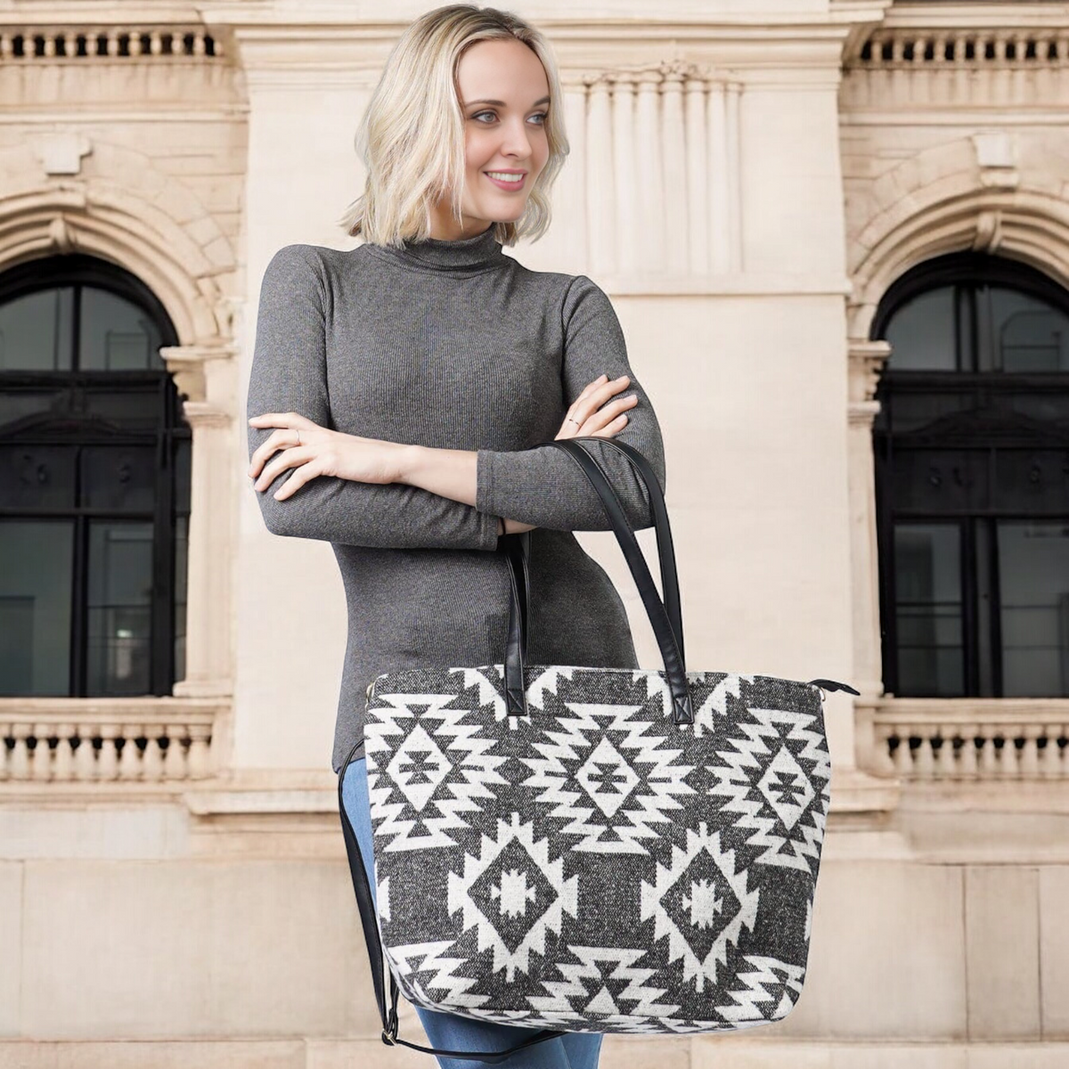 Black and white Tote Bag-2