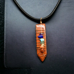 Natural Sword Chakra Unisex Maroon Pendant-2