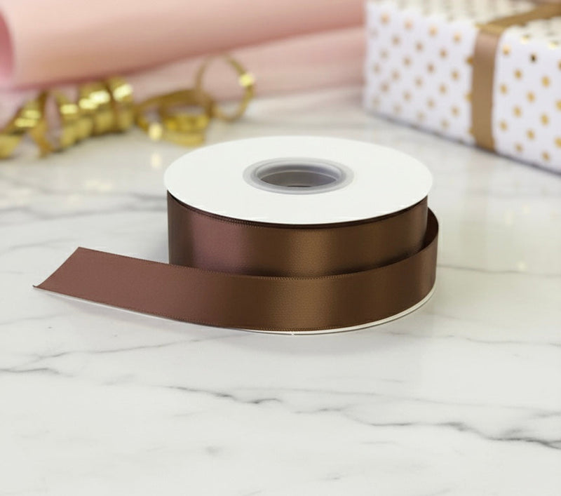 Satin Ribbon Double Face- Brown #846-3.8 cm Wide-2