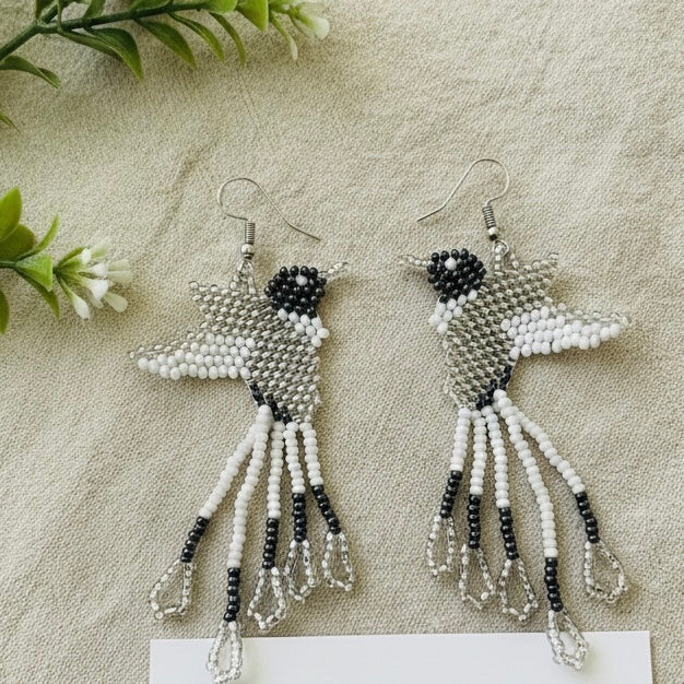 Handmade Beaded Hummingbird Earrings-1