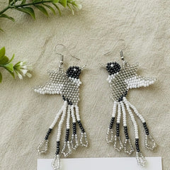 Handmade Beaded Hummingbird Earrings-1