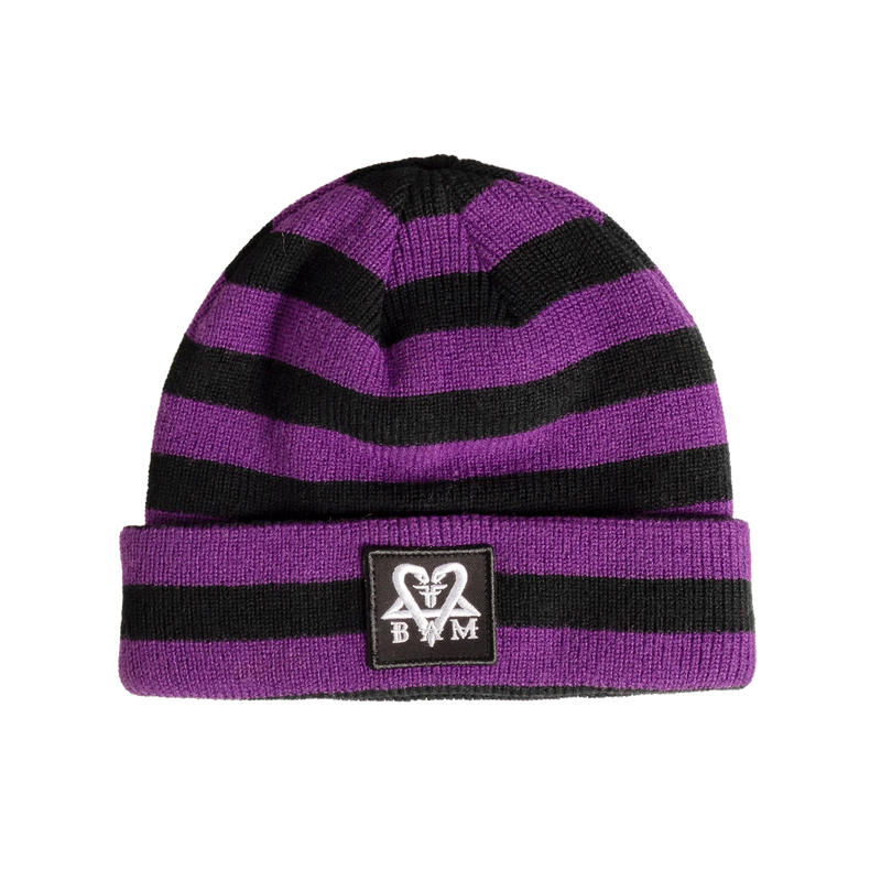 Fallen x Bam Margera 'Striped' Beanie - Purple/Black-1