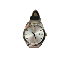 Nixon 'Bullet Leather Luxe' Watch - Silver / Black-1