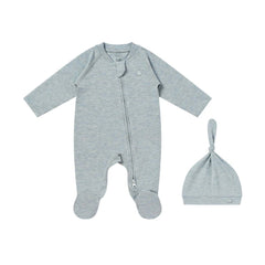 Bamboo Cotton Basics 2 Piece Romper Baby Gift Set | Grey Dawn | Nest Designs-1