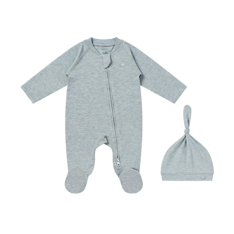 Bamboo Cotton Basics 2 Piece Romper Baby Gift Set | Grey Dawn | Nest Designs-1