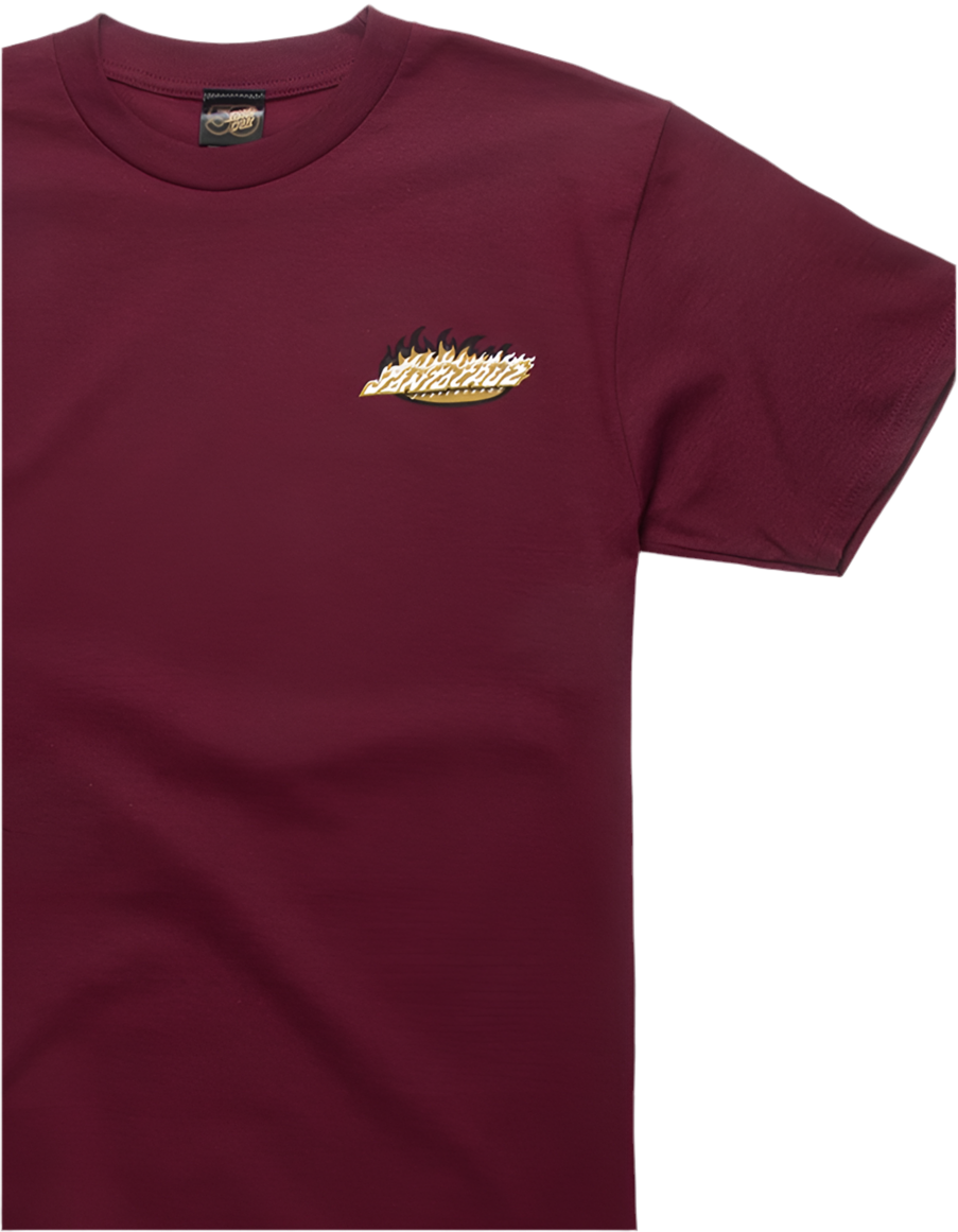 Santa Cruz 'Ultimate Flame Dot' Tee - Burgundy-1