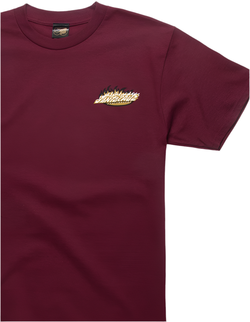 Santa Cruz 'Ultimate Flame Dot' Tee - Burgundy-1