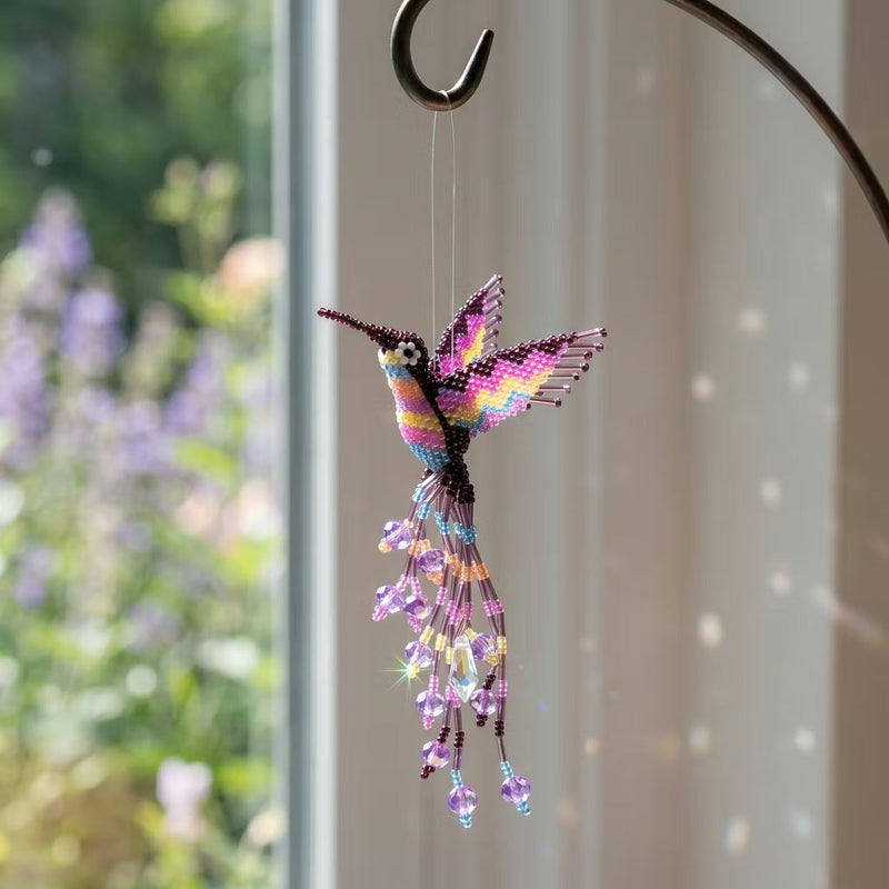 Pink Beaded Humming Bird-3