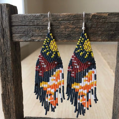 Green Sky Dancer Beaded Earrings-7