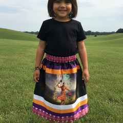 Satin Infants Dancing of Wind Ribbon Skirt-3