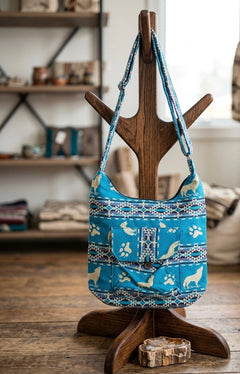 white Howling Wolf Crossbody Bag-1