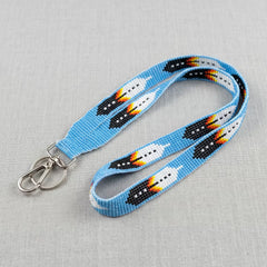 Blue Native American Style Wrist Lanyard-1
