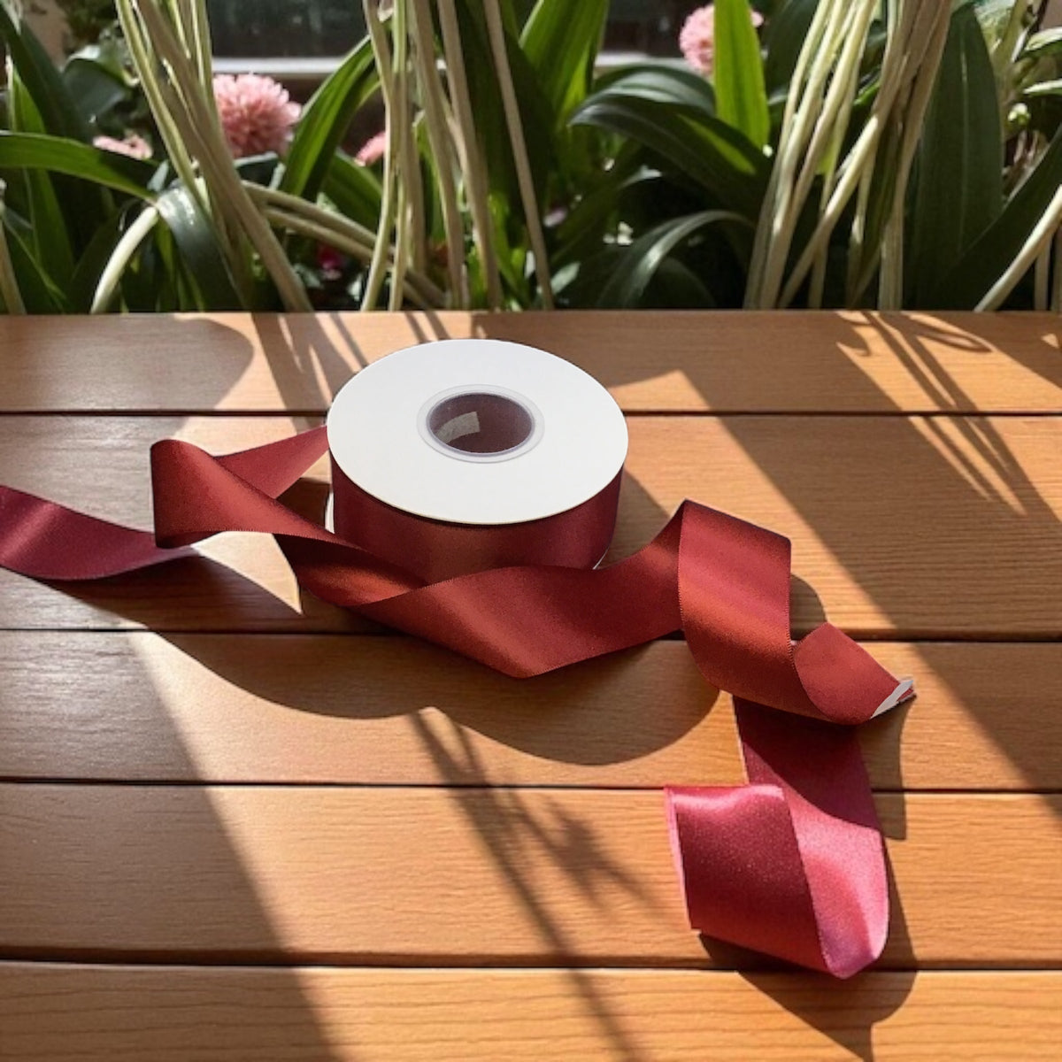 Satin Ribbon Double Face- Maroon #789 -3.8 cm Wide-2